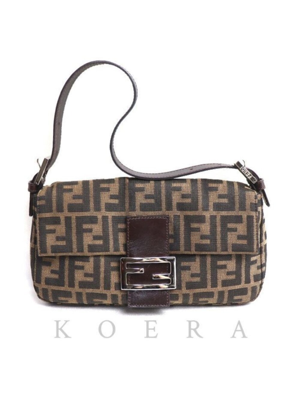 Fendi Zucca Baguette Shoulder Bag Brown